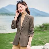 色休闲女AL826929西装 外套春秋新款 高级感气质棕小个子小西服上秋