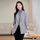 外套士新正装 高级感休闲秋冬款 气质女修身 粉色西装 子小个西QY 888