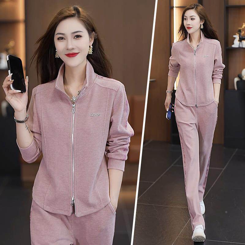 运82170414动服套装女春秋显高级领立开衫卫衣洋感气减龄宽松瘦休,运动服/休闲服装,运动套装,淘宝优惠券,粉丝福利购,淘宝优惠卷