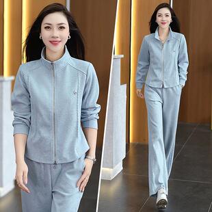 妈妈秋闲装96511181绣花外套新年款老年人休中运动服套装女春秋两