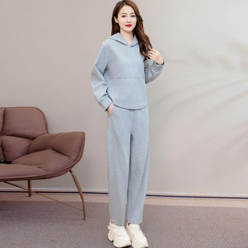 入秋穿搭一套早卫衣休凯8561运整动套装女新秋闲款春秋微胖减龄气