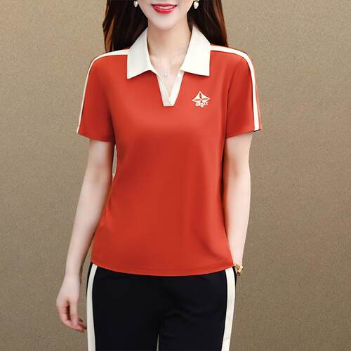 领77730290休闲运动套女夏松季新款时尚宽中装年女士跑服两件步套