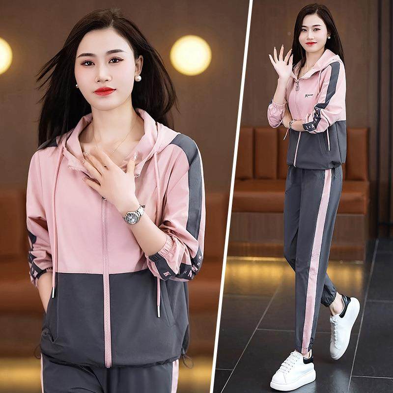 新款拼色连帽77447433运动休闲装女开套春秋季衫卫年衣时尚百搭两,运动/瑜伽/健身/球迷用品,其它运动用品,淘宝优惠券,粉丝福利购,淘宝优惠卷