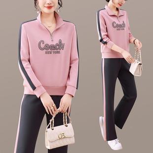 闲套装女96525182春秋年外新装款洋气长袖套减休龄卫衣两件套秋