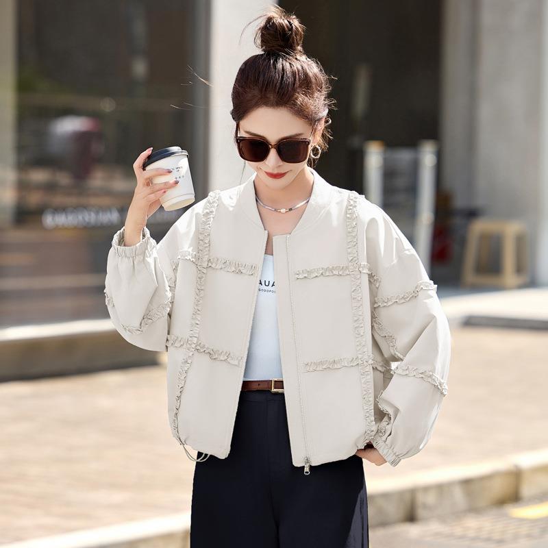 短拼款女士外套年春秋棒球服边接衣开花衫上新款韩版ZMU800Z宽松