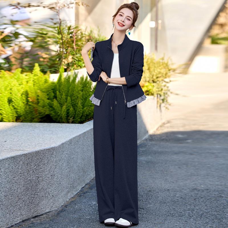 休闲卫衣套秋装运女春新款中年妈简2519妈气质宽减松龄显瘦动两件
