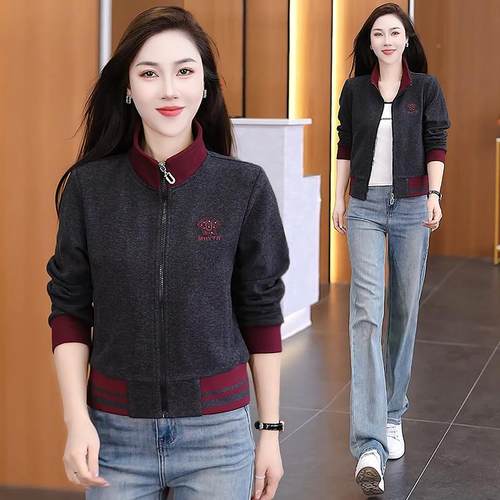 中年妈妈秋装太女外套新款阔太洋气套卫装中96525054老年春秋衣