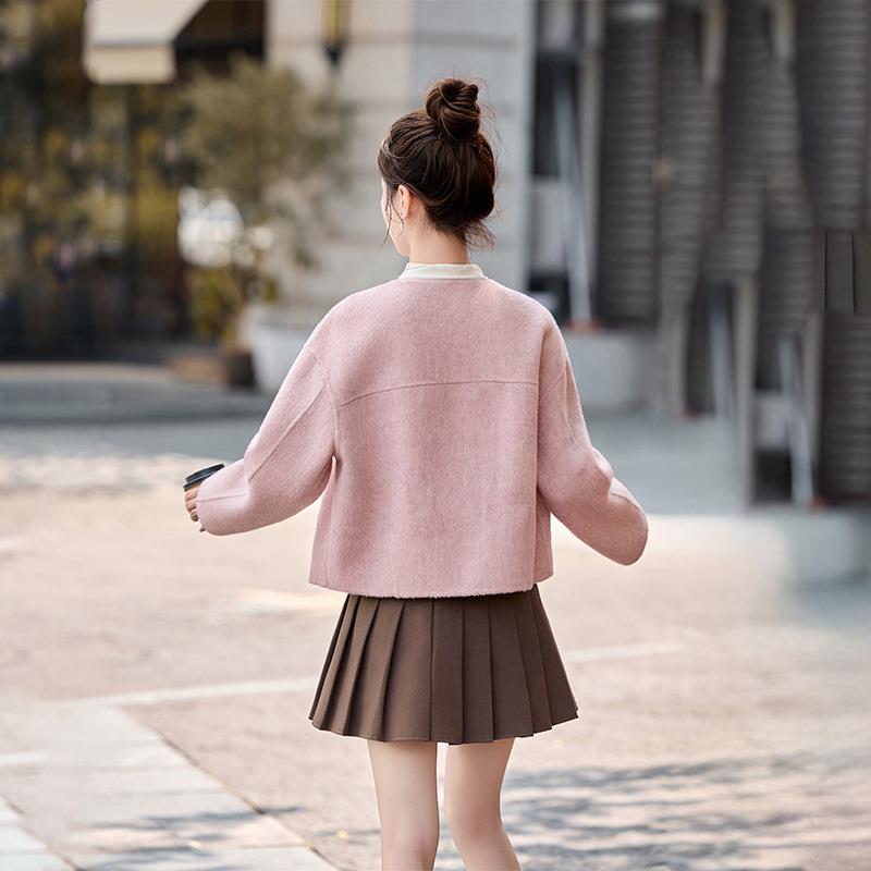 小香风面洋毛大衣女秋双季羊时HE5129-0尚新款高级感气减龄外套