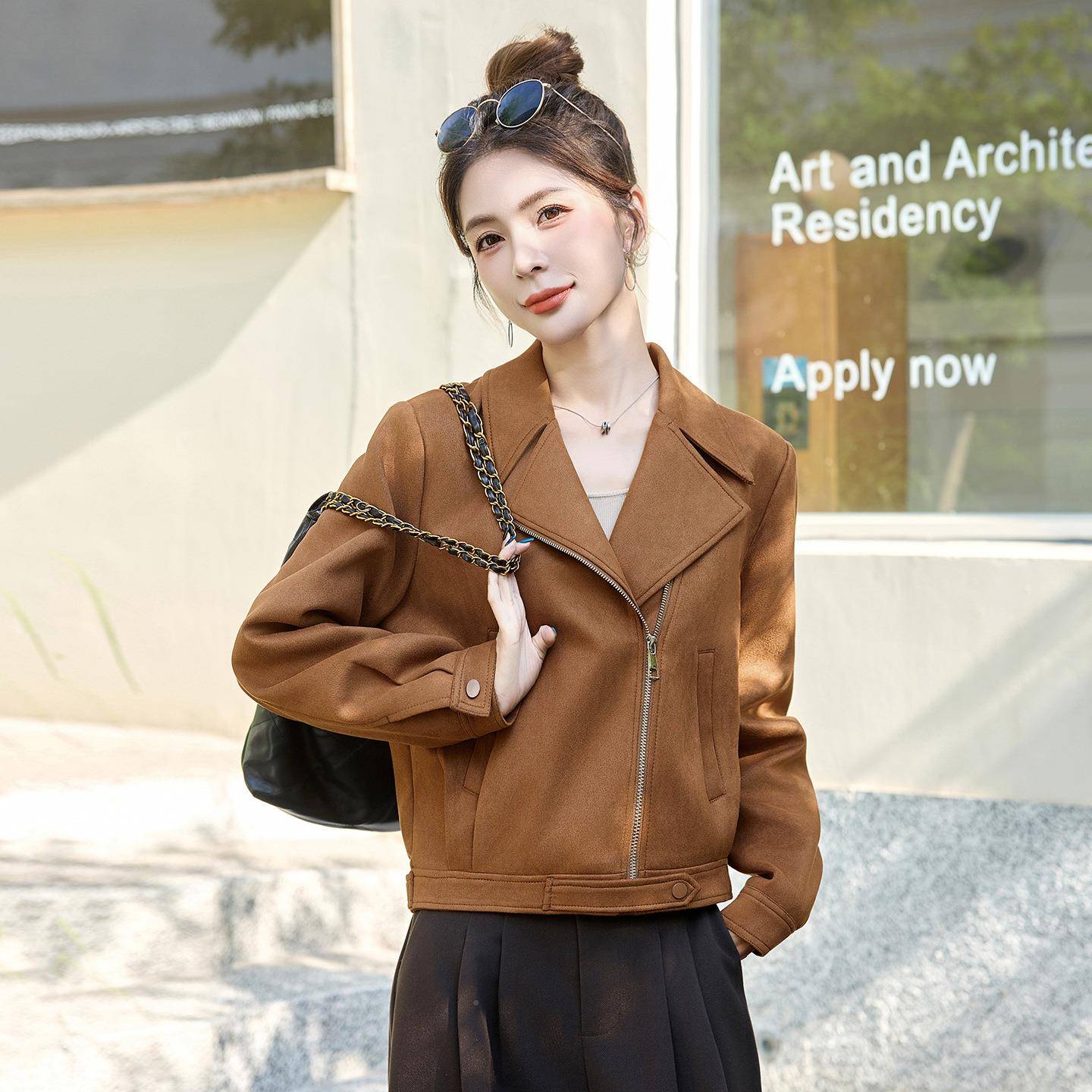 202WA7701-0子5秋冬新款女装气质百搭翻小个小香风尚长袖时外套领