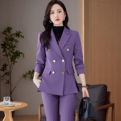 职业尚装西装装女跨境春秋规新9852外套款时气质不则个性套两件套