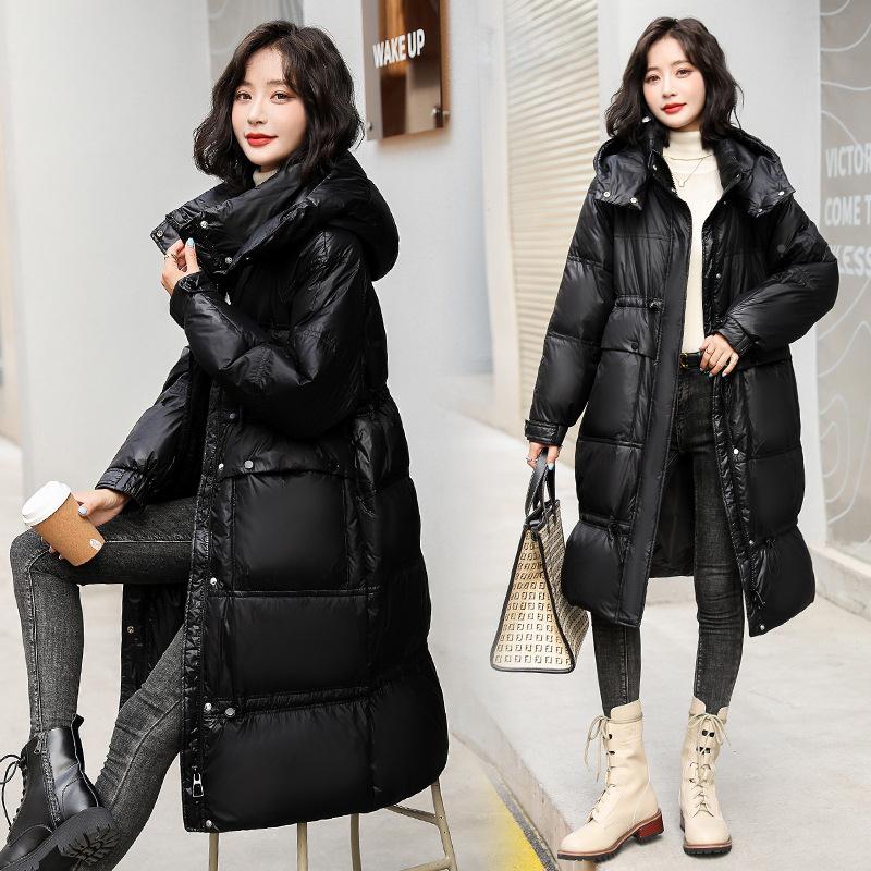鸭羽冬绒服女中长款年季新款连帽韩版休白闲绒时尚YSE20218保暖外