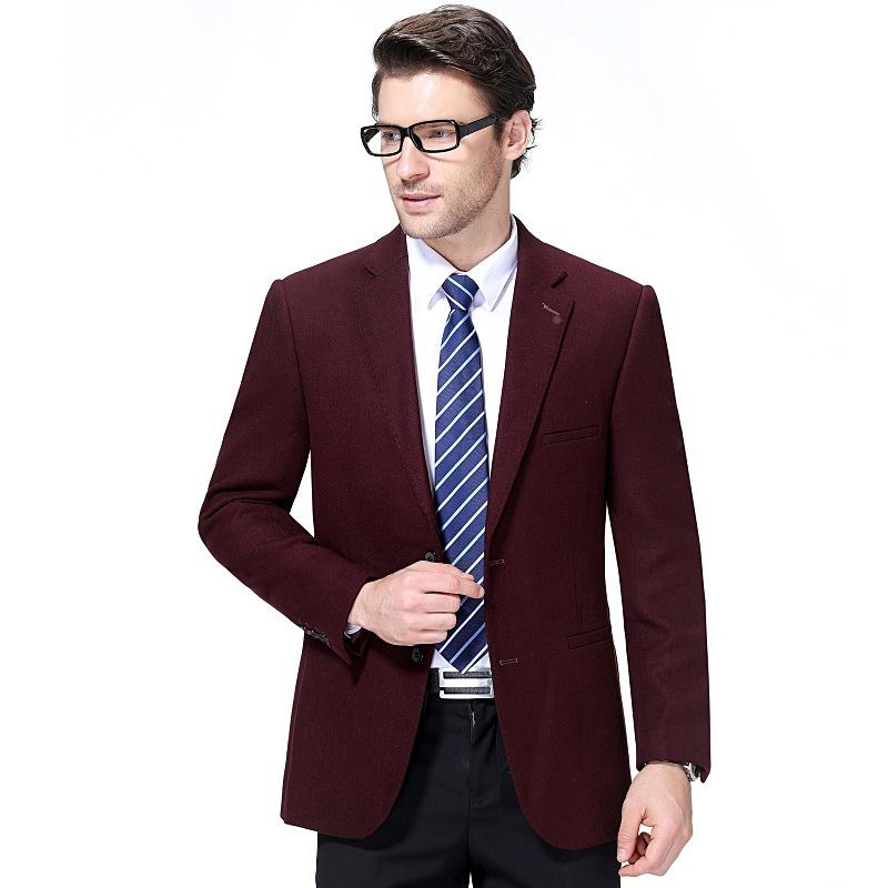 秋A609-SP冬新款款中青年男士羊毛西装服商休务闲单西爸爸厚便西