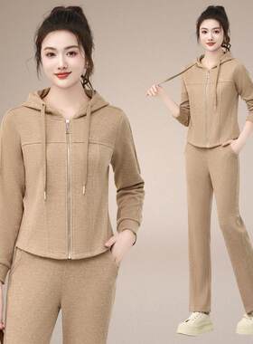 品牌运动服套装女春秋季两82191527新款大帽码宽松连闲卫衣休跑步