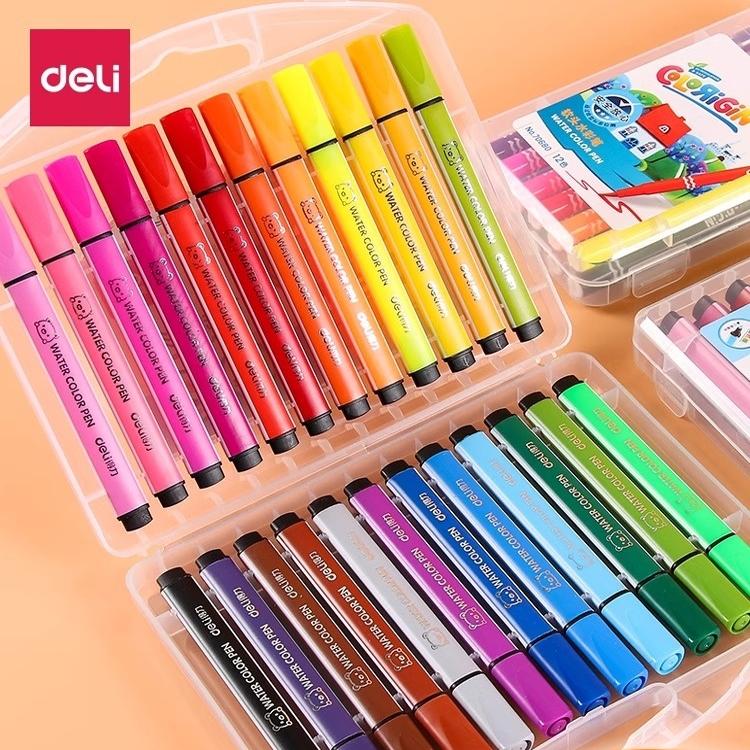 得力软头水彩笔美术用初学者手绘