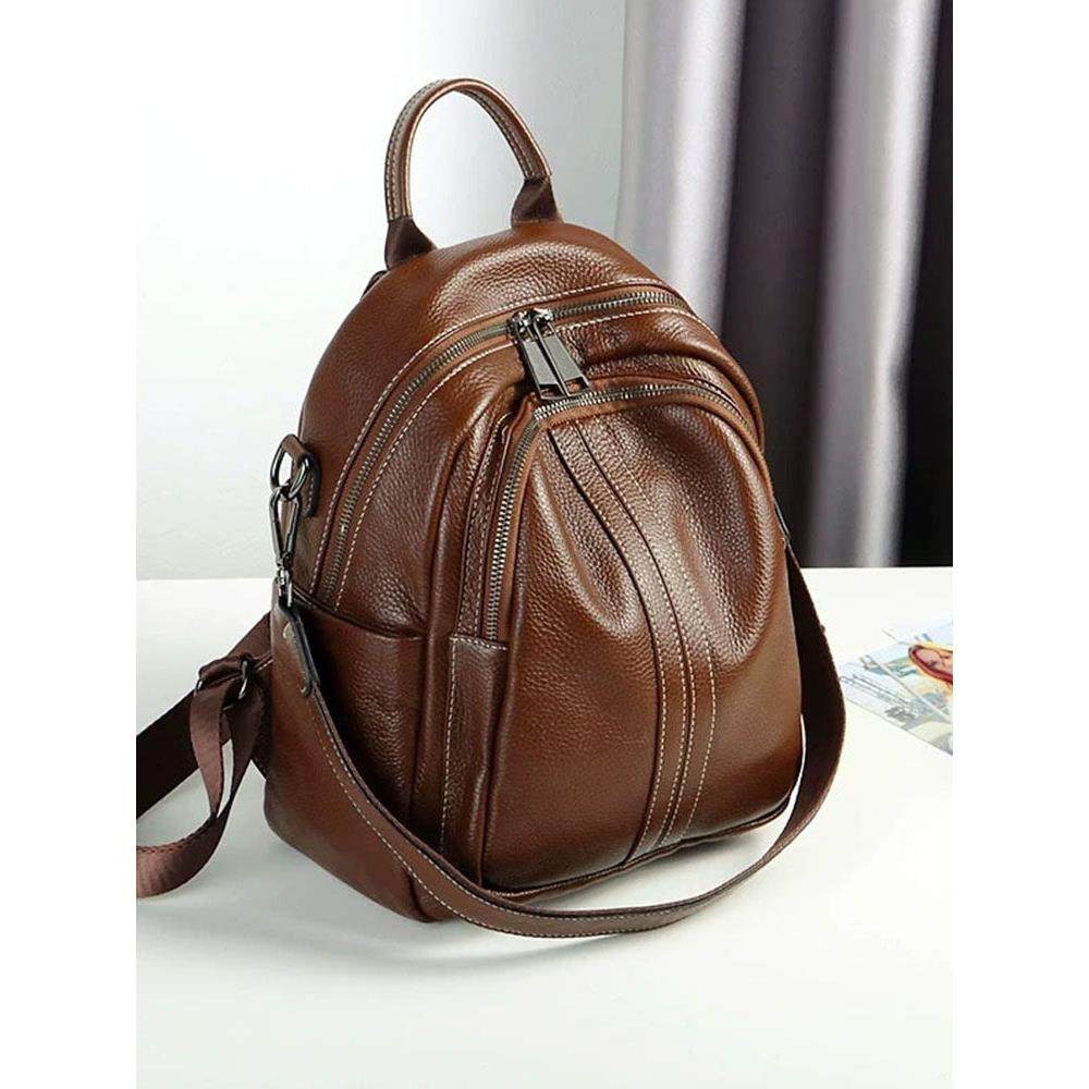 大容量双肩包女2024新款时尚高级感休闲头层牛皮通勤真皮小众背包