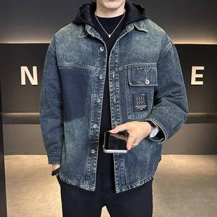 牛仔羽绒服男款冬季白鸭绒保暖外套2025新款复古时尚潮牌男装衣服