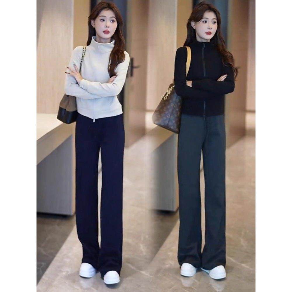 香港代购时尚休闲套装女秋冬新款显瘦立领开衫外套阔腿裤两件套潮,女装/女士精品,时尚套装,淘宝优惠券,粉丝福利购,淘宝优惠卷