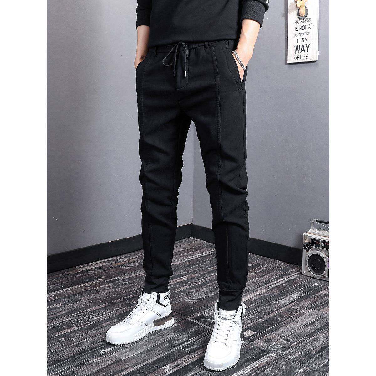 国际高端2025春季新款休闲 裤男韩版潮流修身小脚束脚男士运动裤