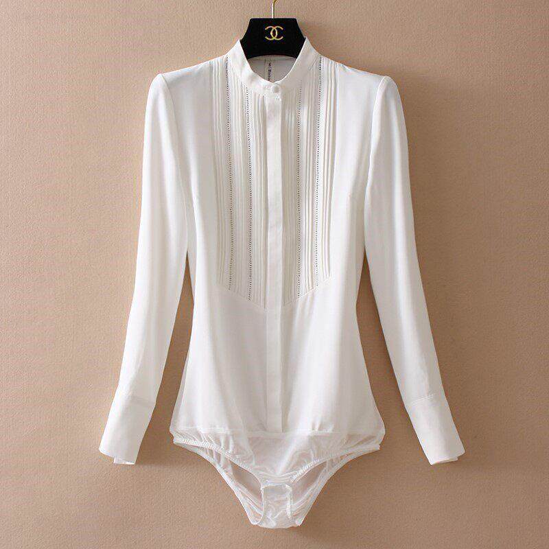 职业通勤女士衬衣2023春秋新款韩版时尚百搭长袖连体衬衫雪纺上衣 - ZYHc潮牌出品