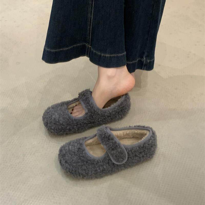 潮牌羊羔毛毛鞋女冬外穿复古豹纹一字带加绒玛丽珍鞋平底保暖棉鞋,女鞋,浅口单鞋,淘宝优惠券,粉丝福利购,淘宝优惠卷