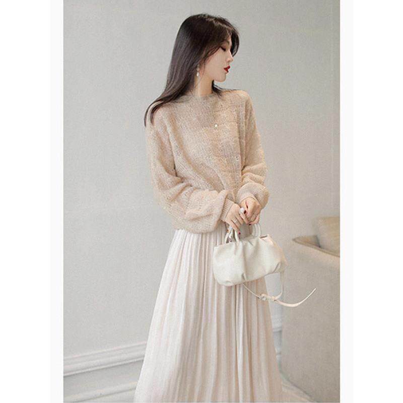 欧洲站秋装女2025年新款法式高级感洋气名媛风毛衣套装裙子两件套