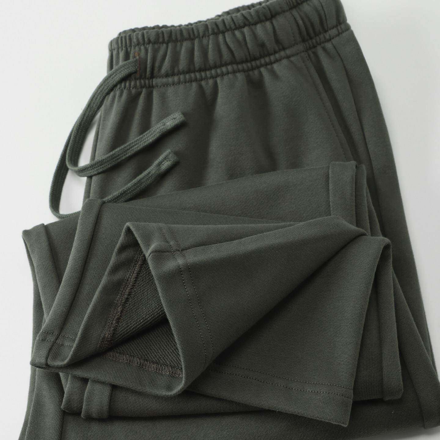 MAROLIO~高端420g重磅双纱纯棉休闲裤子男秋冬季宽松直筒百搭卫裤