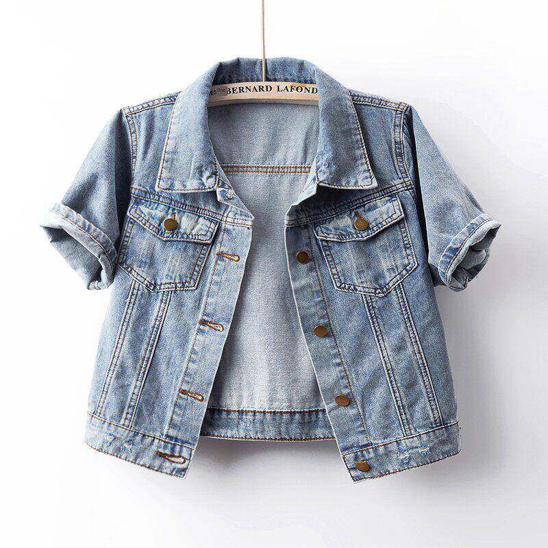 潮牌短袖牛仔外套女短款2025夏季新款显瘦休闲小个子上衣夹克薄款