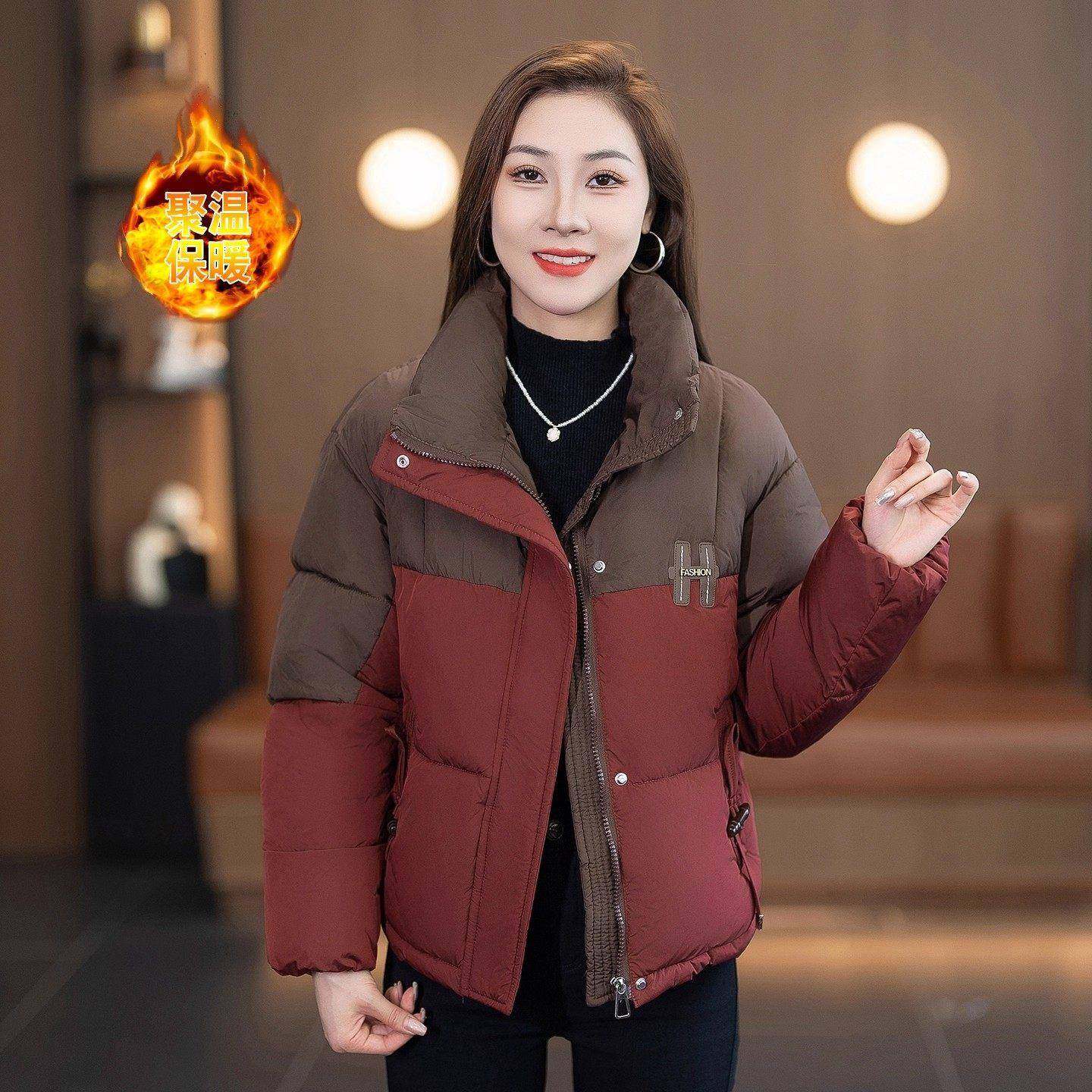 香港代购妈妈装时尚羽绒棉服女冬季新款洋气质保暖面包服棉袄外套