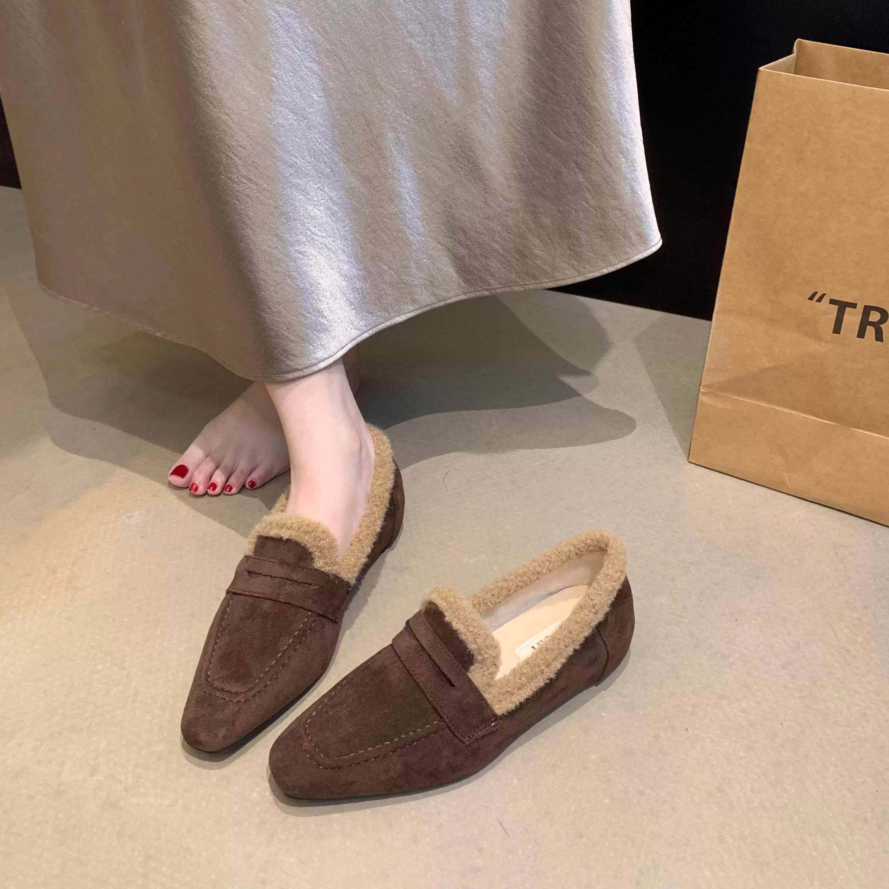 潮牌新款方头舒适内增高乐福鞋女一脚蹬懒人鞋英伦风小皮鞋单鞋冬,女鞋,浅口单鞋,淘宝优惠券,粉丝福利购,淘宝优惠卷