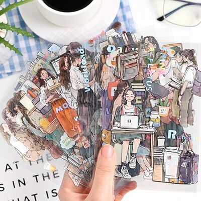 20Pcs/bag Character Scenic Sticker Book Cute Stationery Stic