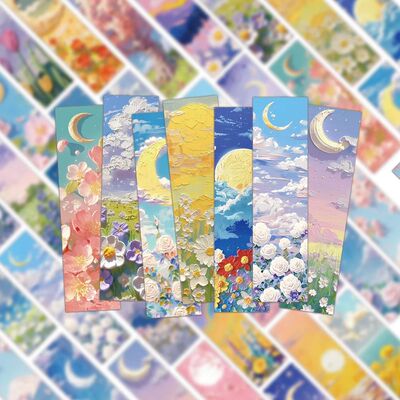 30PCS Creative 3D Oil Painting Bookmarks Personalized Decora