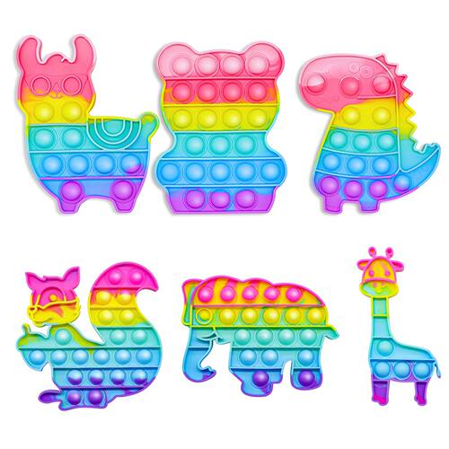 1pc Rainbow Pop Push Bubblle Fidget Anti Stress Relief Toys