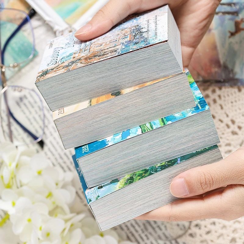 200 sheet Four Seasons Landscape material paper Decor Diary - 实物图