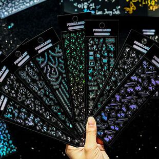 12 Sheets Waterproof Glittering Laser Stars Dot Decorative S