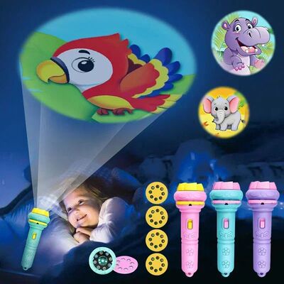 Flashlight Projector Torch Lamp Toy Cute Cartoon Creativity
