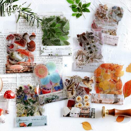 40sheets Plant Flowers Mini Scrapbooking Stickers Aesthetic