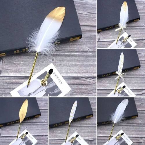 European Style Retro Feather Ballpoint Pen Christmas Gifts