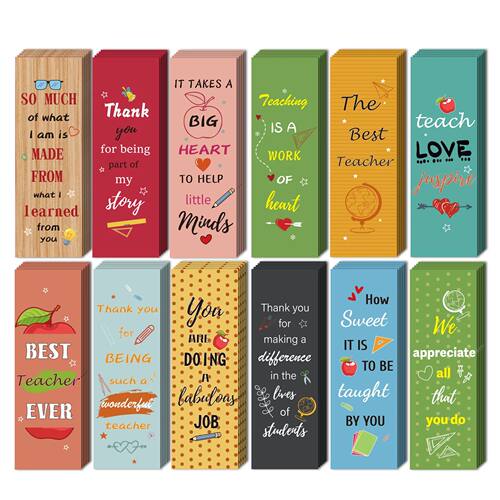 24 Pcs Teacher Bookmarks Teacher Appreciation Gifts in Bulk