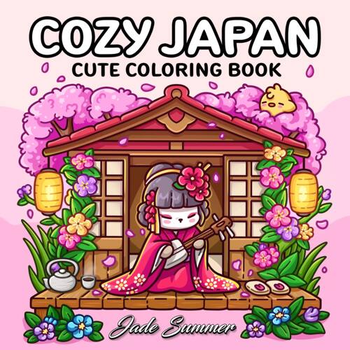 Cozy Japan: Cute Coloring Book for Adults and Teens with Cha