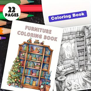 Coloring Book - 8.3x 11.2 Inch 32 Pages Furniture Coloring B