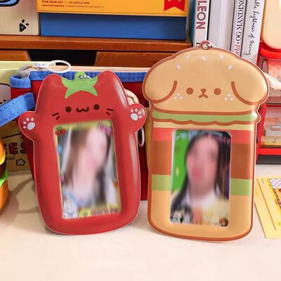 1pcs Photocard Holder Keychain,Kawaii Photo Frame ID Badge H