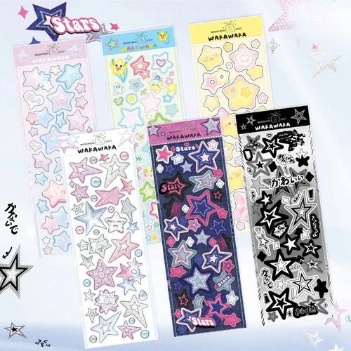 1 Sheet Cute Colorful Star Pattern Stickers DIY Scrapbooking