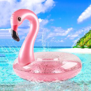 Flamingo Pool Float - Fun Beach Floaties, Inflatable Swimmin