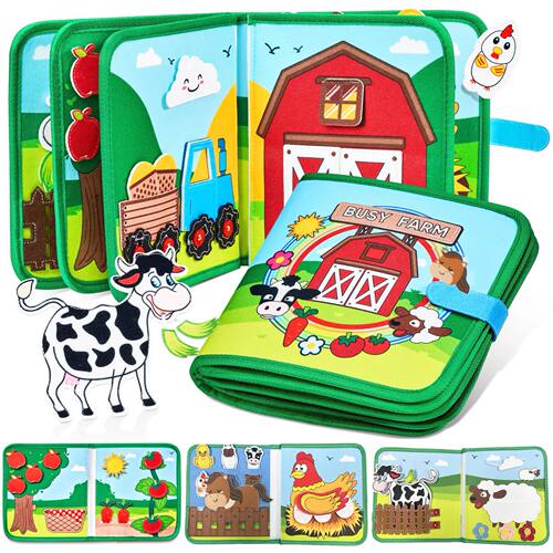 Montessori Toys Busy Book for Toddlers Farm Animal Storytell
