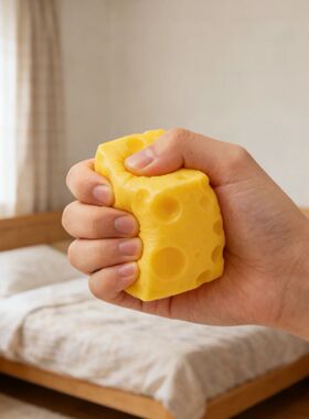 Squishy Cheese Squeeze Toy Relieve Anxiety Stress Ball Simul