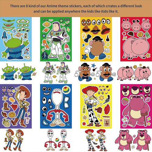 8/16Sheets  Toy Story Puzzle Stickers Game Make a Face Child