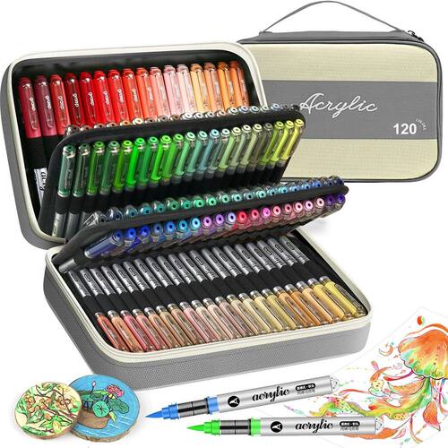 High Coverage Acrylic Paint Markers, Brush Tip Acrylic Paint