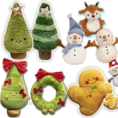 Christmas Star Tree Decor Plushie Gingerman Bread Reindeer S