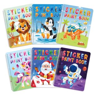 Bview Art Kids DIY Sticker Book: Cartoon Animals, Dinosaurs
