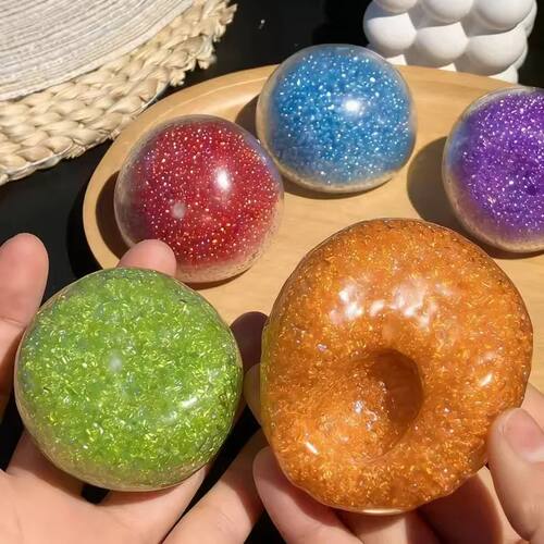 Squishy Fidget Toys Colorful Stress Relief Noise Ball, Vacuu